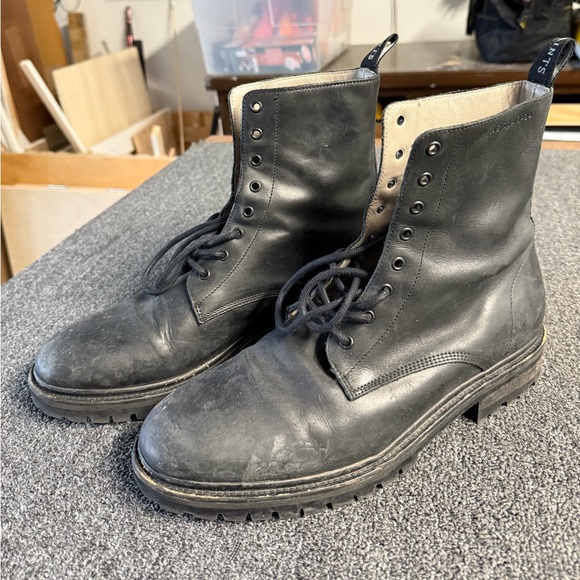 Black Leather Men's Boots - Picture 1 of 5